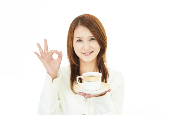 Bizneswoman pijąca kawę. — Zdjęcie stockowe