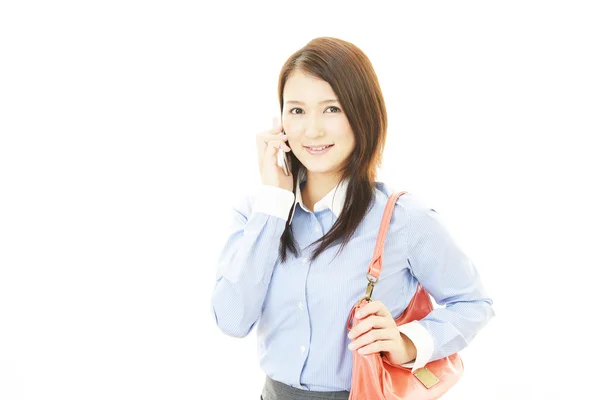 Podnikání žena s chytrý telefon — Stock fotografie