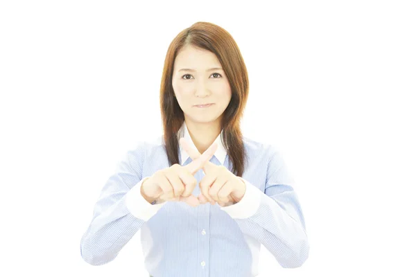 Business woman doing no good sign — Stock Photo, Image