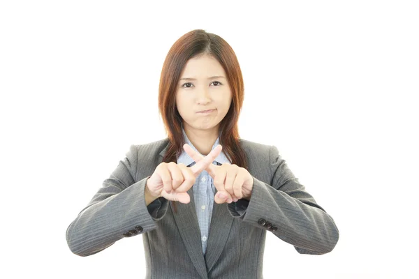 Geschäftsfrau macht kein gutes Zeichen — Stockfoto