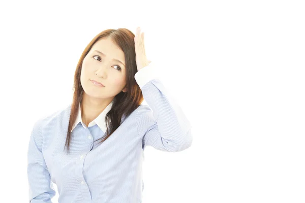 Retrato de mujer de negocios que se ve incómoda . — Foto de Stock