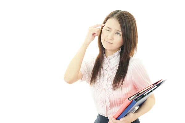 Retrato de mujer de negocios que se ve incómoda . — Foto de Stock