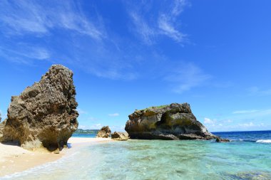 mavi deniz ve gökyüzü Okinawa