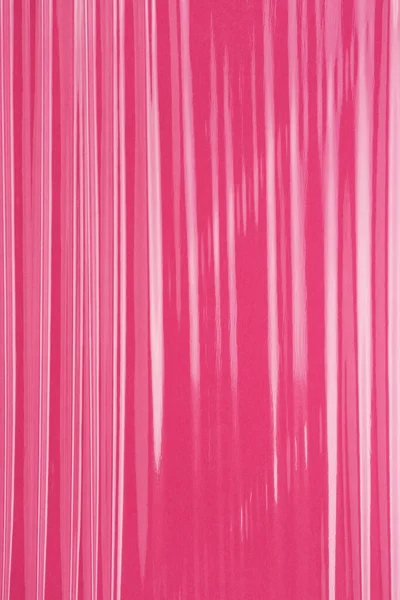 Cling film folds texture, plastic, vinyl pink striped background. — Stock Photo, Image