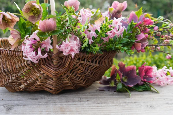Un cesto di fiori — Foto Stock