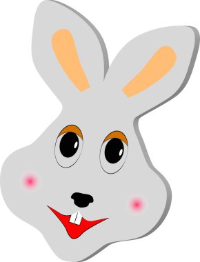 Beyaz arka plan üzerinde tavşan simgesi