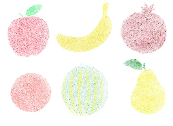 Fruit of watercolor splashes — Stock Photo, Image