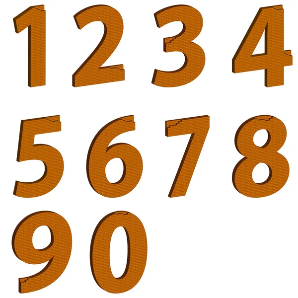 De verzameling van getallen van baksteen — Stockfoto