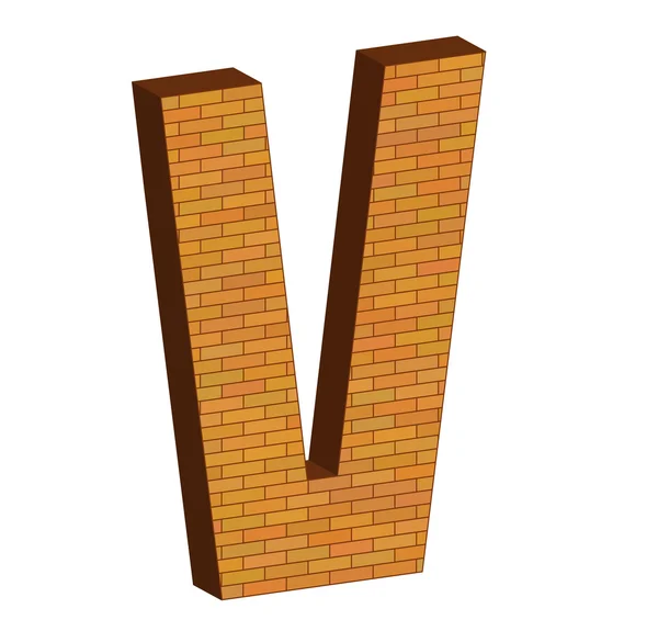 3D letter alphabet of brick — Stock Vector