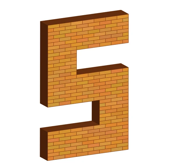 3D letter alfabet van baksteen — Stockvector