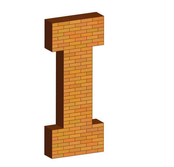 3d Buchstabe Alphabet aus Ziegelsteinen — Stockvektor