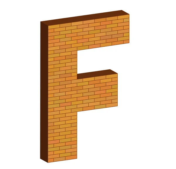 Alfabeto di lettere 3D di mattoni — Vettoriale Stock