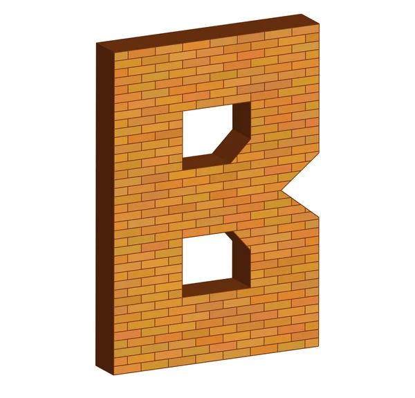 Tuğla 3D mektup alfabesi — Stok Vektör