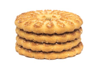 Beyaz arkaplanda izole edilmiş çerez yığını