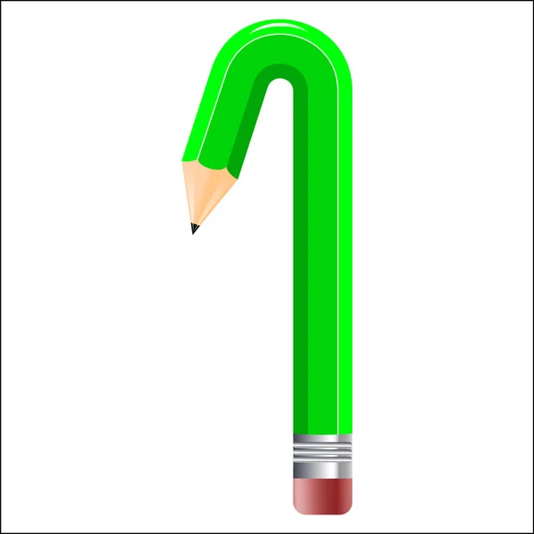 Il numero nella forma di una matita piegata. Uno. — Foto Stock