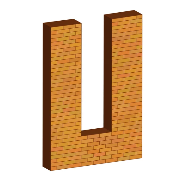 벽돌의 3 차원 문자 알파벳 — 스톡 사진