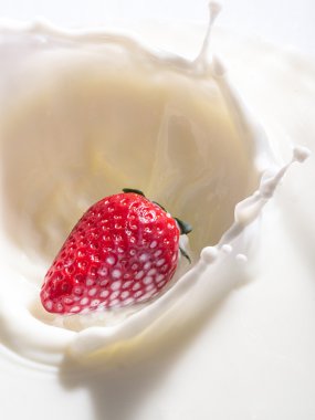 Çilek süte düşer.