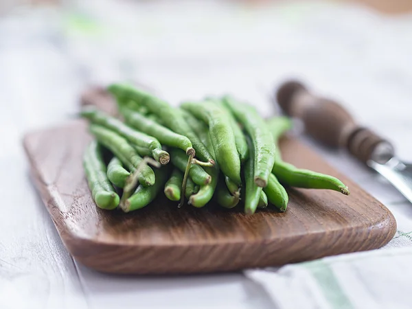 Frische Saitenbohnen, roh — Stockfoto