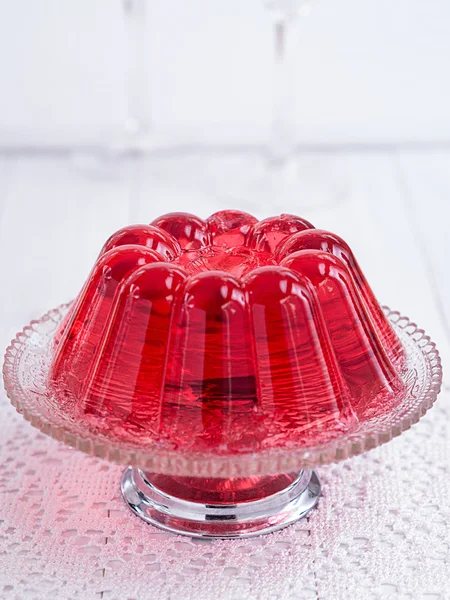 Red jello on a plate — Stock Photo, Image