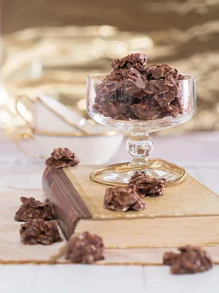 Chocolade snoep in een glas — Stockfoto