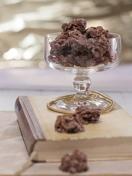 Chocolate candy in a glass — Stock Photo, Image