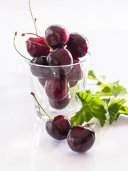 Cerezas en un vaso —  Fotos de Stock