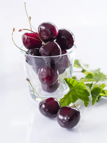 Cerezas en un vaso —  Fotos de Stock