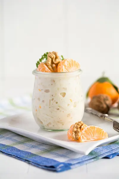 Waldorfsalade in een glas — Stockfoto