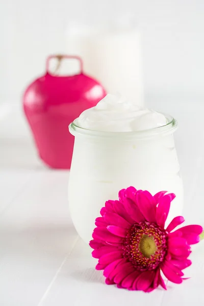 Yogur en un vaso — Foto de Stock