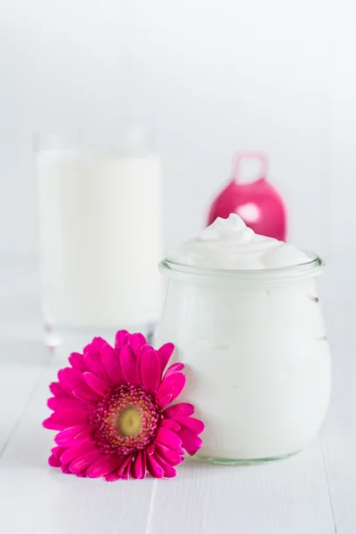 Yaourt dans un verre — Photo