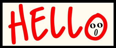 Merhaba Konuşma Mesajı. Pankart, konuşma balonu, poster ve çıkartma konsepti..