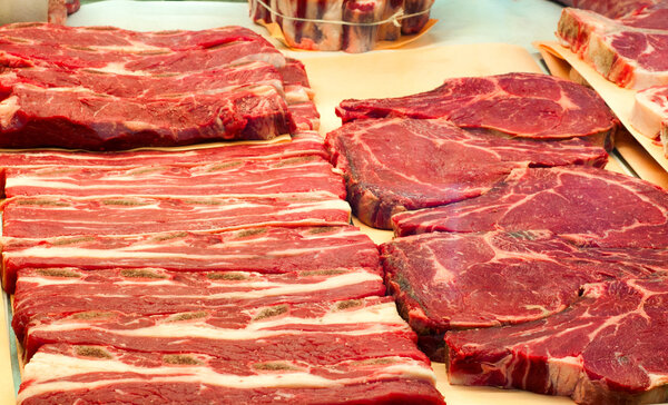 Butcher market display