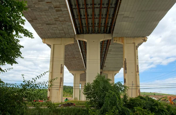 Widok Dolną Część Mostu Międzystanowego 480 Pobliżu Cleveland Ohio Trakcie — Zdjęcie stockowe