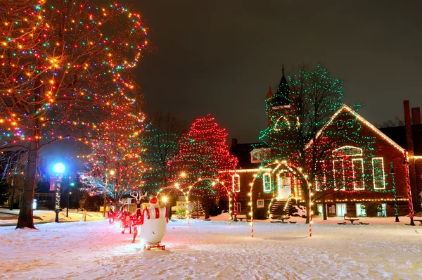 Village square Christmas — Stock Photo, Image