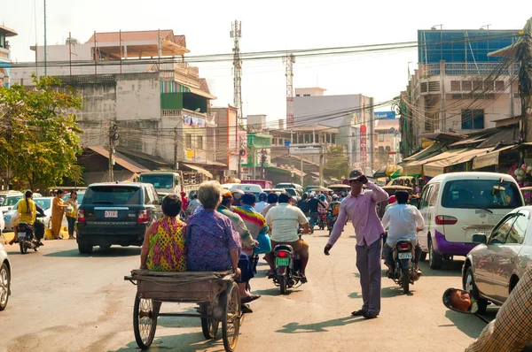 Заторы Пномпеня — стоковое фото