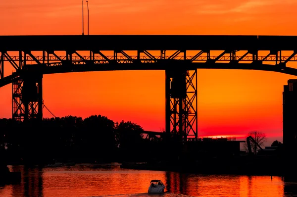 Bridge over sunset — Zdjęcie stockowe