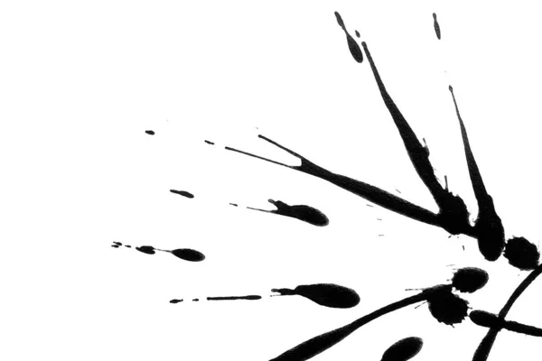 Siyah mürekkep ya da suluboya desenler beyaz arkaplan, soyut suluboya, soyut mürekkep 