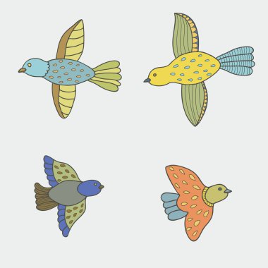 vektör kuş kümesi