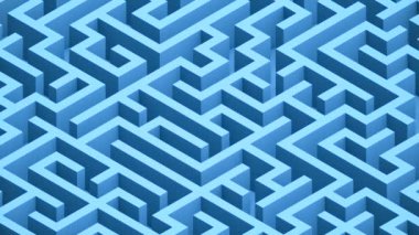 Isometric 3d mavi labirent döngüsü arkaplanı