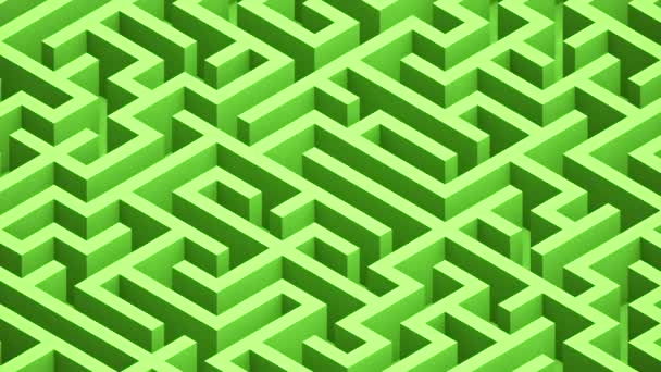 Isometric Green Maze Looping Background — Stock Video