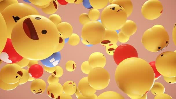 Animasi Pengulangan Emoji Latar Belakang Campuran — Stok Video
