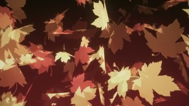 Autumn Falling Colourful Leaves Looping Background — Stock Video