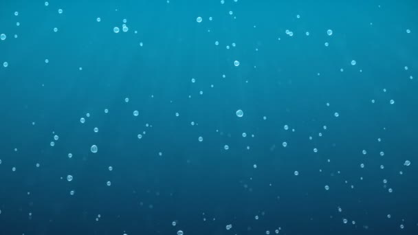 Podwodne Pęcherzyki Powietrza Wznoszące Się Kierunku Powierzchni Nurkowania Niebieskie Pętli — Wideo stockowe