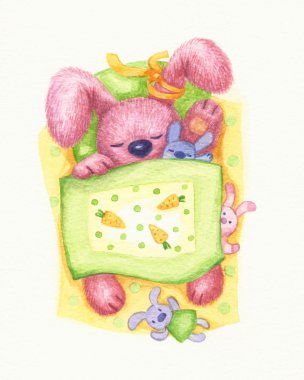 Uyuyan bebeği tavşan