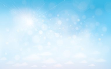 Güneş mavi gökyüzü arka plan