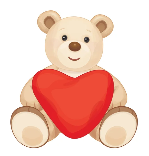 Urso sentado com coração —  Vetores de Stock