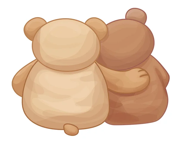 Dos osos de peluche — Vector de stock