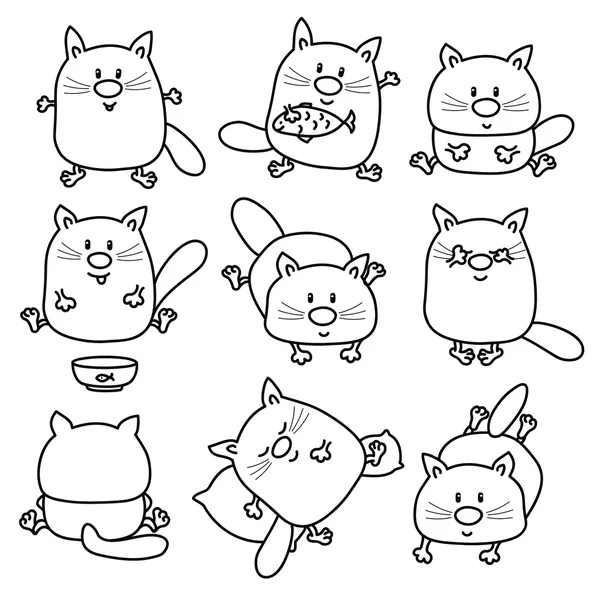 Gatos de desenho animado bonito —  Vetores de Stock