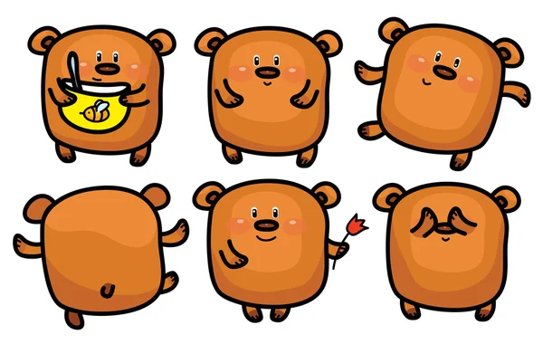 Bonitos osos de dibujos animados — Vector de stock