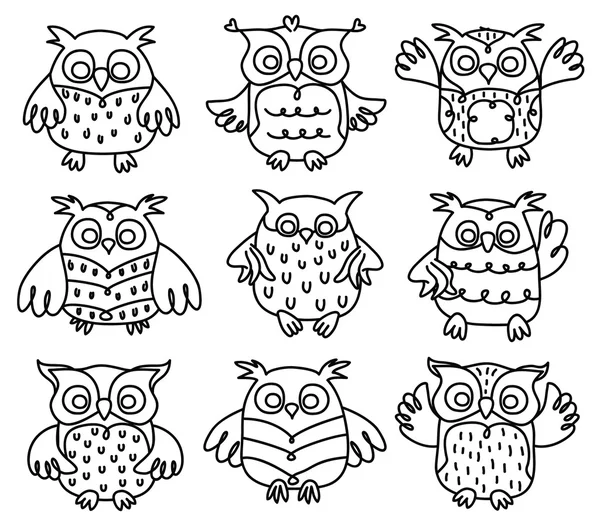 sevimli baykuşlar siluetleri